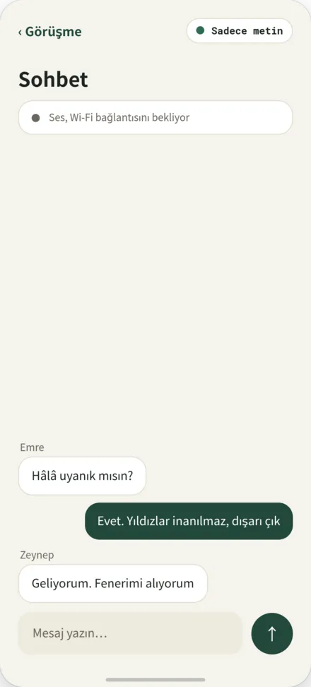 Sohbet ekranı